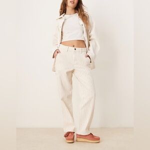 Dickies Service Cream & Red Striped Carpenter Jeans